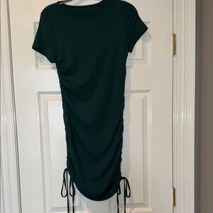 Dark Green Ruched Dress